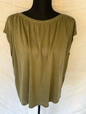Banana Republic Olive Green Gathered Neck Tank